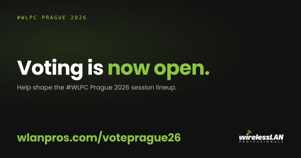 WLPC Prague 2026 session voting is now open. Vote at wlanpros.com/voteprague26.