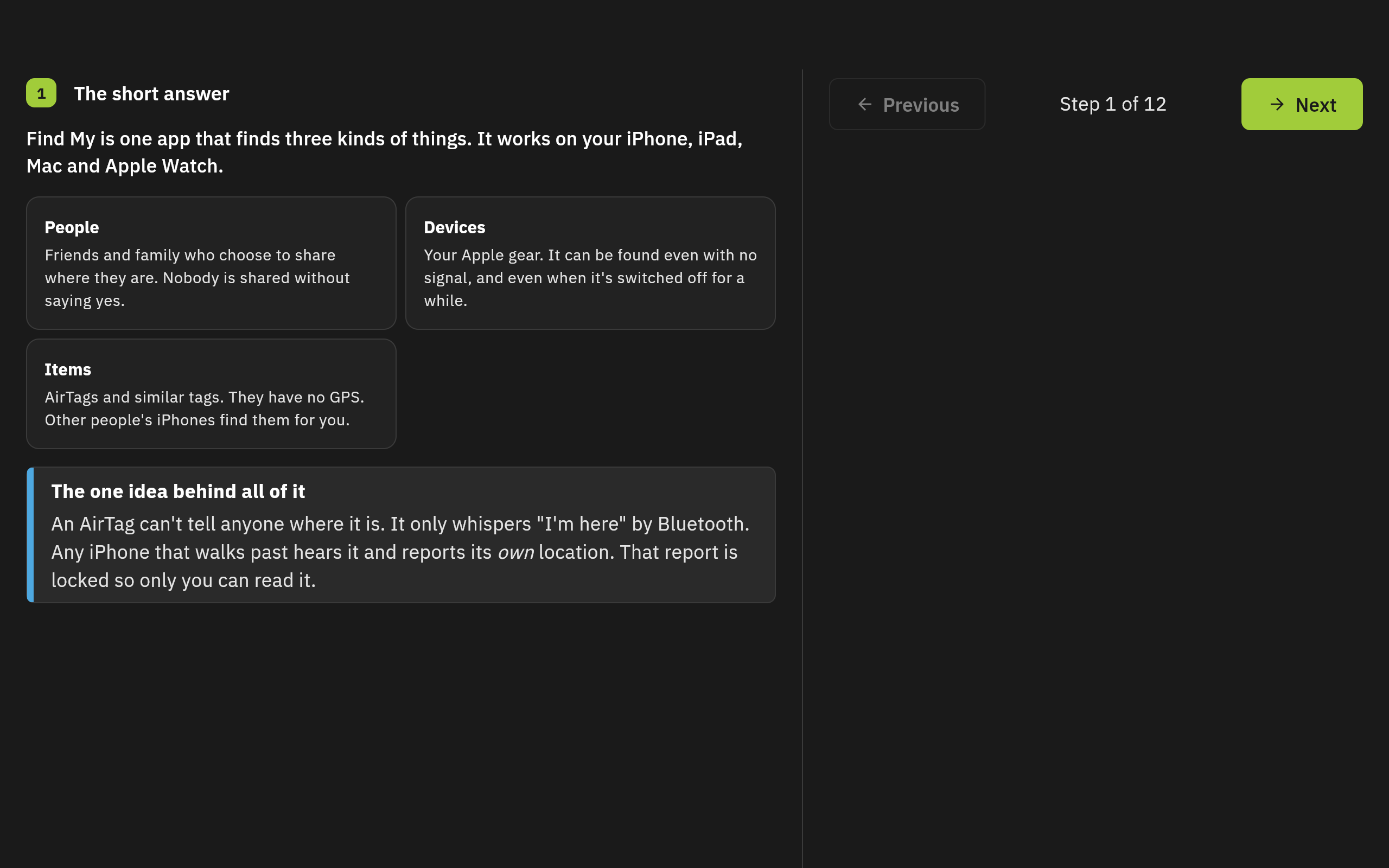 Presenter mode, Find My, Explained