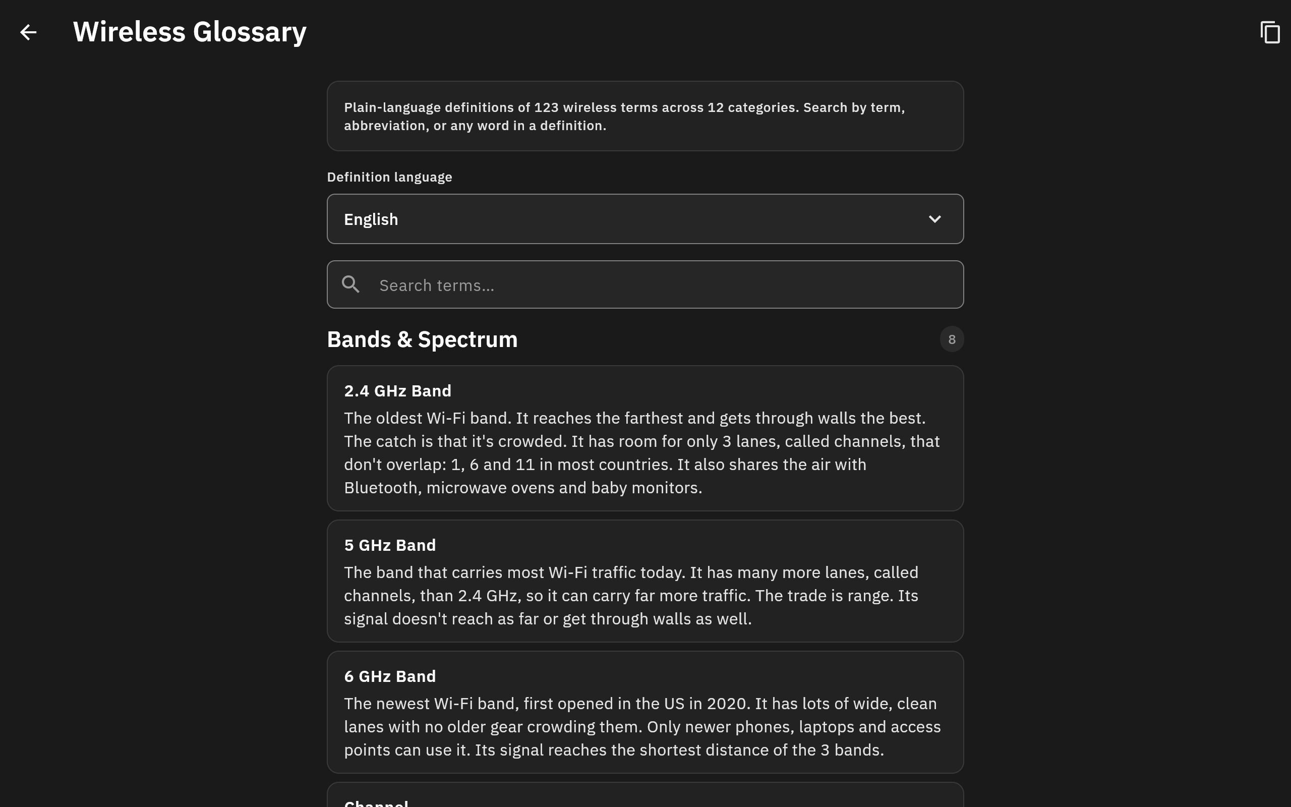Wireless Glossary